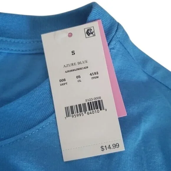 Nickelodeon womens crop top crew neck short sleeve size small blue color new - Picture 6 of 7